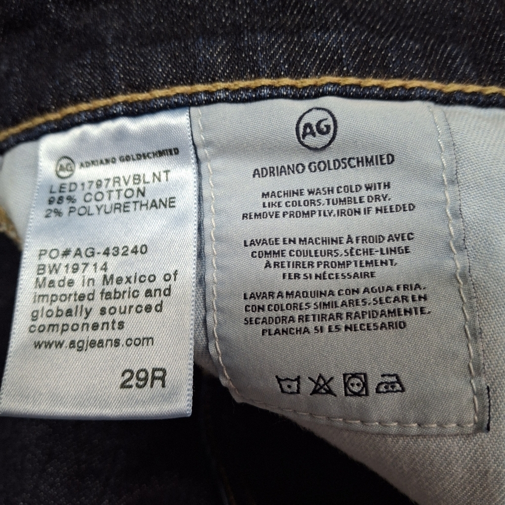 AG Adriano Goldschmied The Brett High Waisted Crop Straight Leg Jeans  Size 29 - Picture 12 of 16